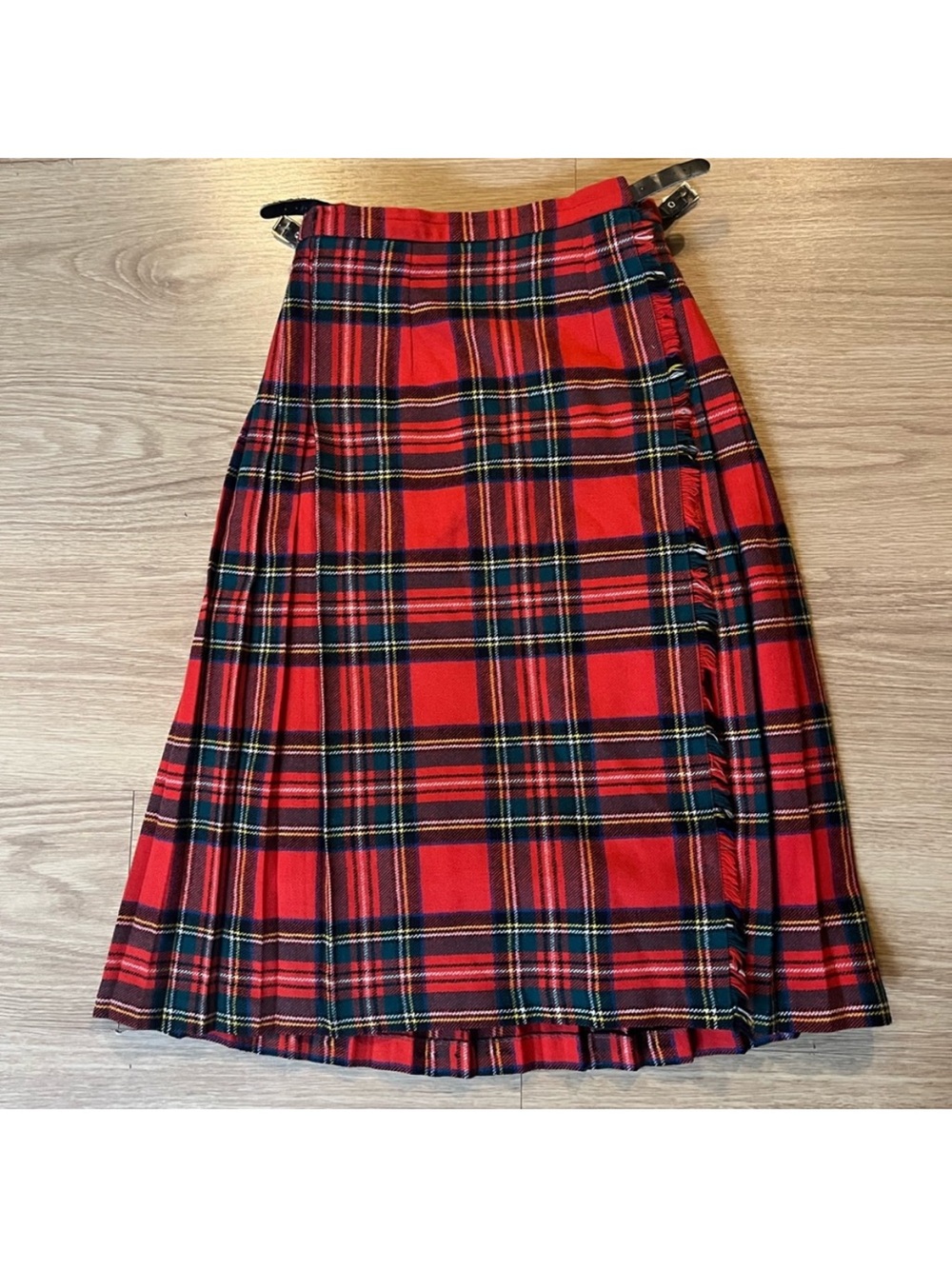 Red Tartan Pleated Skirt